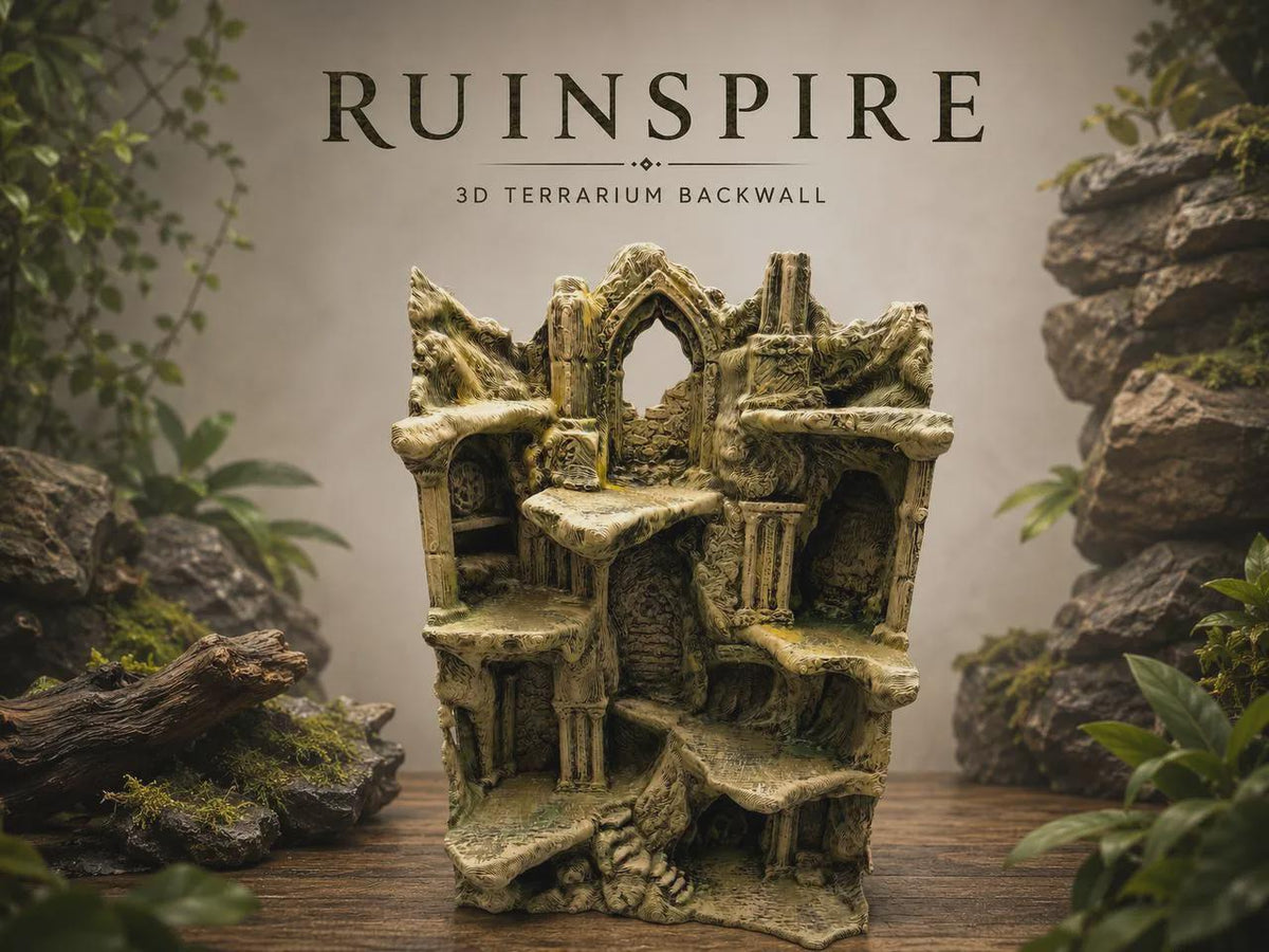 Ruinspire 3D Background, 3D printed in PETG, for terrariums, vivariums and aquariums Main image