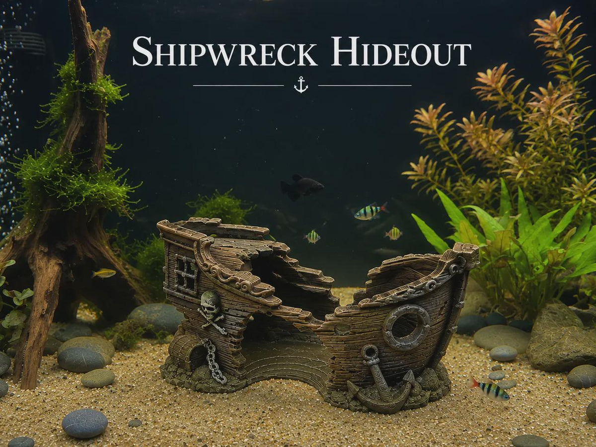 Shipwreck Hideout, 3D printed in PETG, for reptiles, amphibians and fish Main image