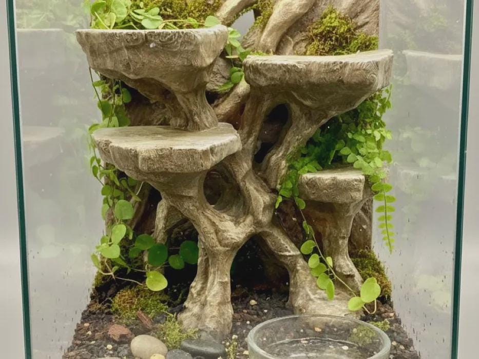Stone Plateau 3D Background, 3D printed in PETG, for terrariums, vivariums and aquariums Main image