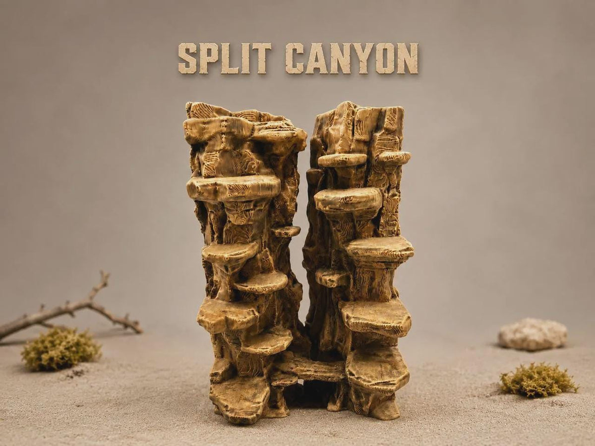 Split Canyon 3D Background, 3D printed in PETG, for terrariums, vivariums and aquariums Main image