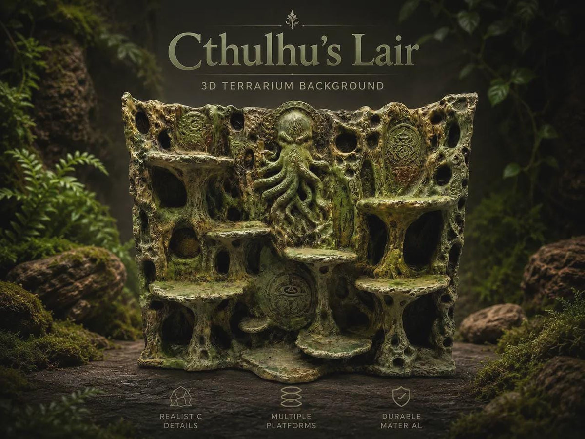 Cthulhu's Lair 3D Background, 3D printed in PETG, for reptiles, amphibians and fish Main image