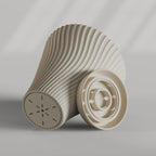 Rippled flower pot, angled view