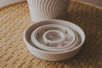 Rippled flower pot showing the rib texture