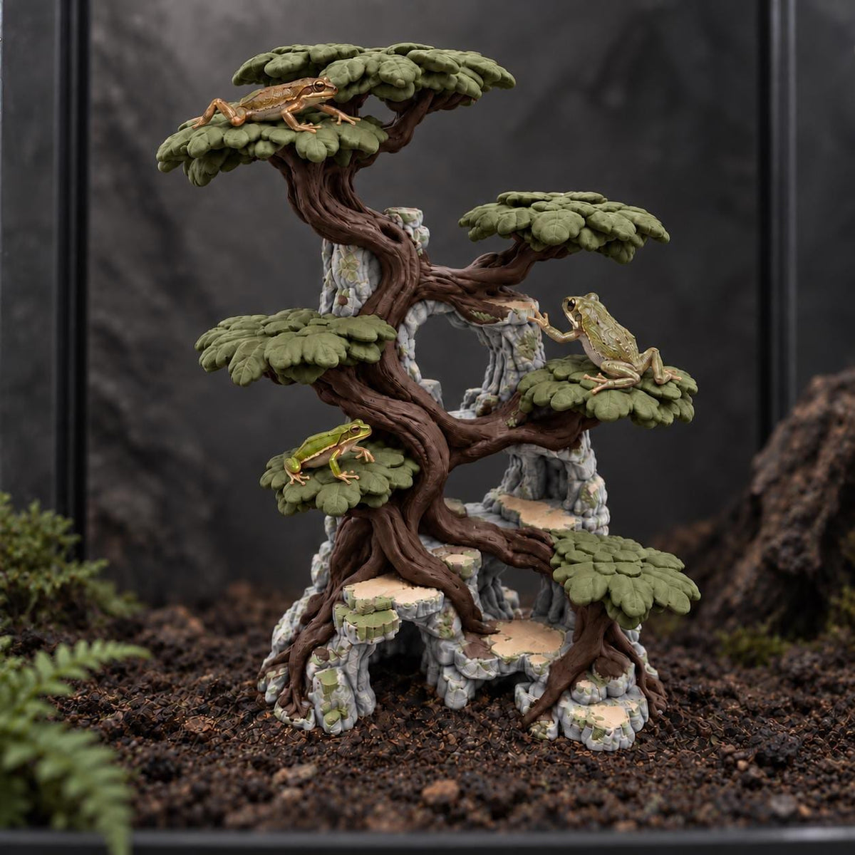 Bonsai Climbing Tree, Printed in Colour, 3D printed in PETG, for terrariums, vivariums and aquariums Main image